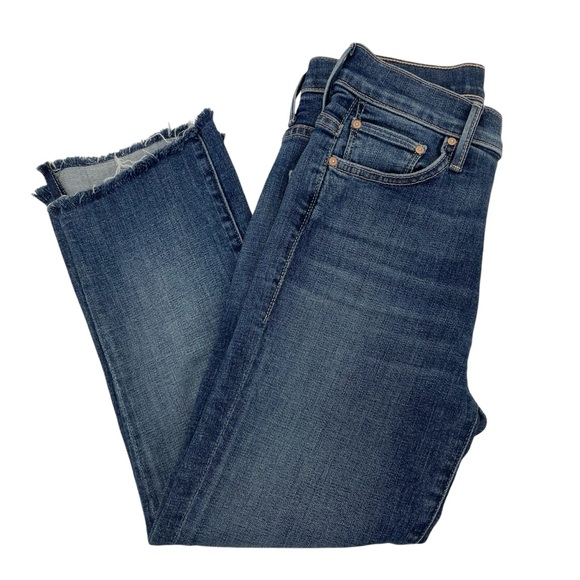 MOTHER The Insider Crop Step Fray Jeans 25 Blue - Picture 13 of 16